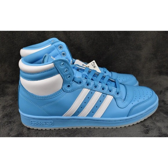 New Adidas Originals Top Ten Hi Sky Rush UNC Blue Leather Shoes GW1616 Size 11 - Picture 2 of 8